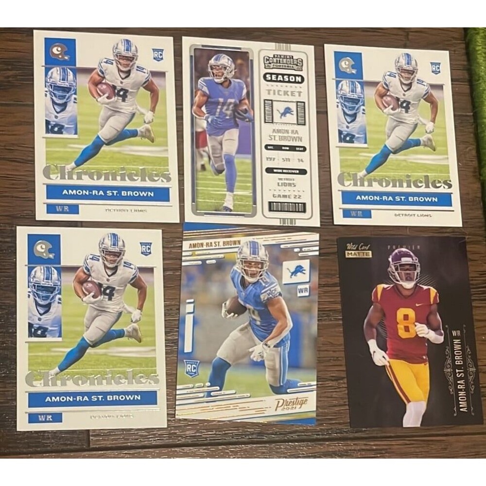 Amon Ra St Brown 6 rookie card lot
